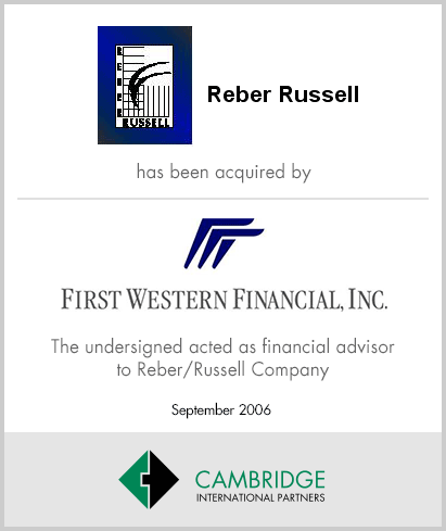 Reber/Russell - First Western